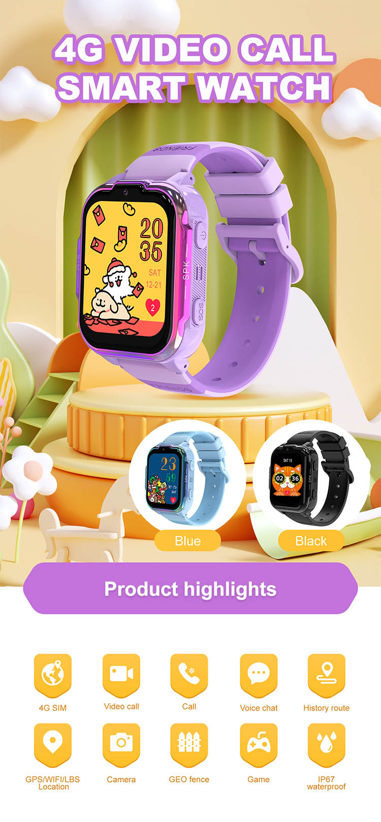 DH20 kids watch, DH20 children watch, 4G kid smart watch，kid smartwatch, GPS smart watch， sim card smartwatch, 4g smartwatch, wifi smart watch